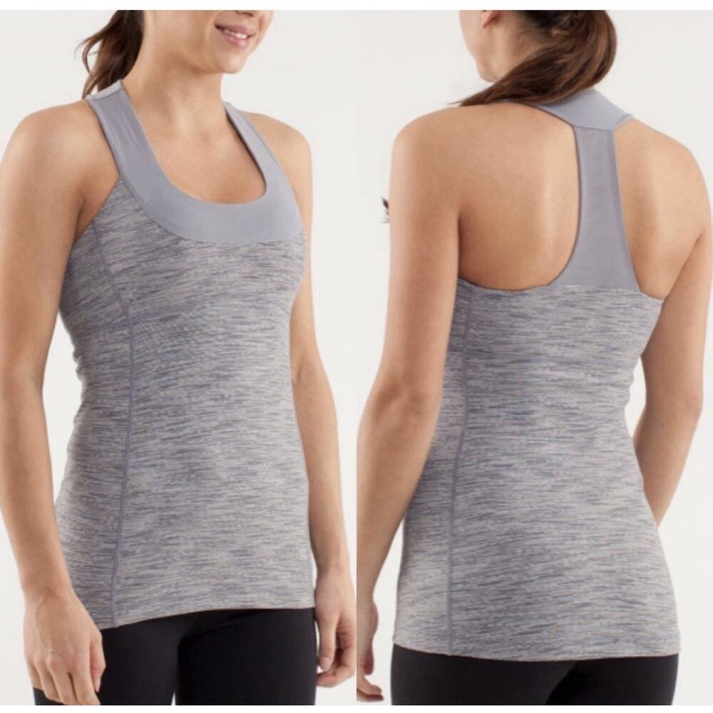 Lululemon Women's Scoop Neck Tank Top Pink Mist Space Dye - Size 4/Small